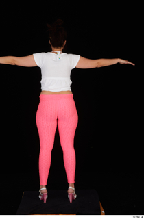  Leticia casual dressed pink leggings standing t poses white sandals white t shirt whole body 0005.jpg
